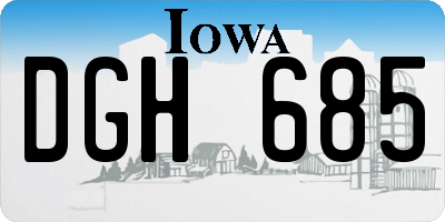 IA license plate DGH685