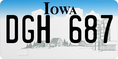 IA license plate DGH687