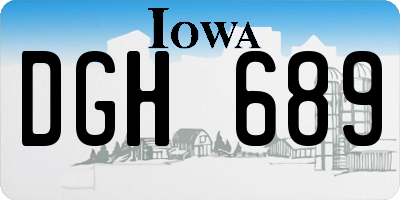 IA license plate DGH689