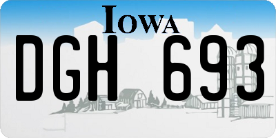 IA license plate DGH693
