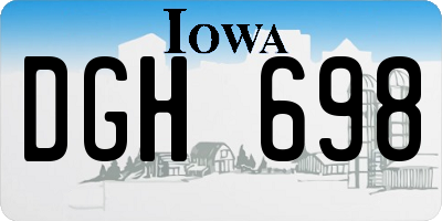 IA license plate DGH698
