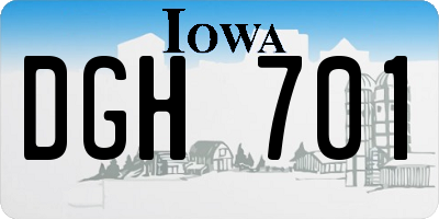 IA license plate DGH701