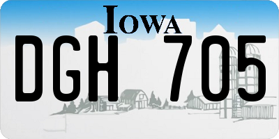 IA license plate DGH705