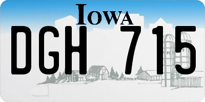 IA license plate DGH715