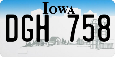 IA license plate DGH758