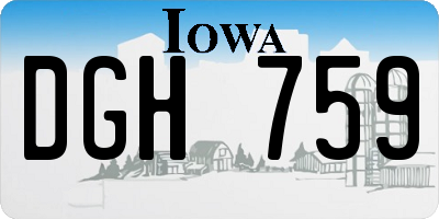 IA license plate DGH759