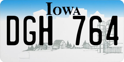 IA license plate DGH764