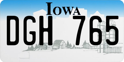 IA license plate DGH765