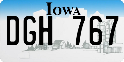 IA license plate DGH767