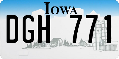 IA license plate DGH771