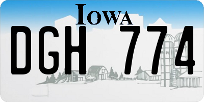 IA license plate DGH774