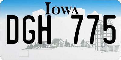 IA license plate DGH775