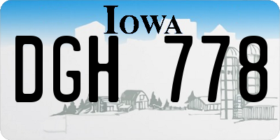 IA license plate DGH778
