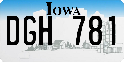 IA license plate DGH781