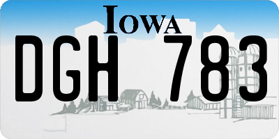 IA license plate DGH783