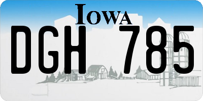 IA license plate DGH785
