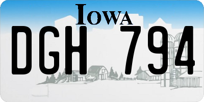 IA license plate DGH794