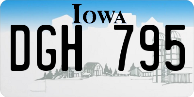 IA license plate DGH795