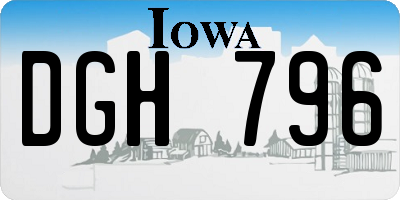 IA license plate DGH796