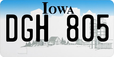 IA license plate DGH805