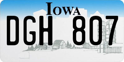 IA license plate DGH807