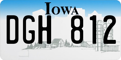 IA license plate DGH812