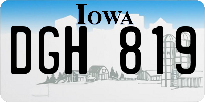 IA license plate DGH819