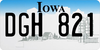 IA license plate DGH821