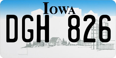 IA license plate DGH826