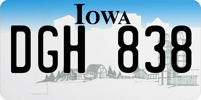 IA license plate DGH838