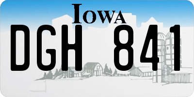IA license plate DGH841