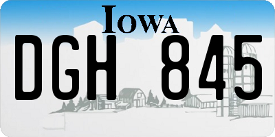 IA license plate DGH845