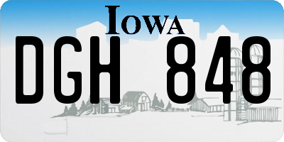 IA license plate DGH848