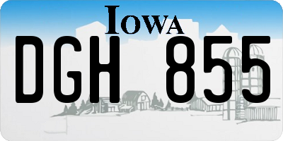 IA license plate DGH855