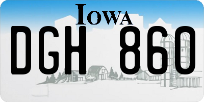 IA license plate DGH860