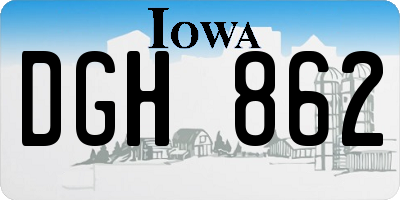 IA license plate DGH862