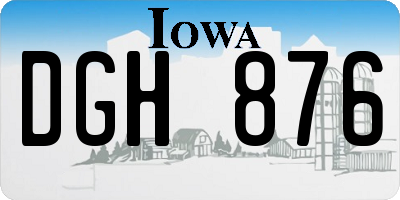 IA license plate DGH876