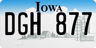 IA license plate DGH877