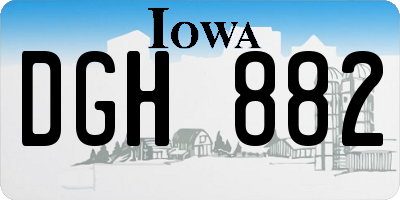 IA license plate DGH882