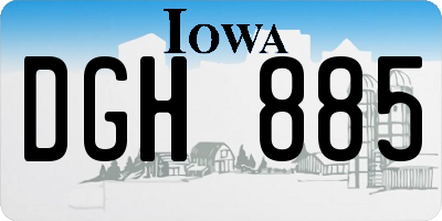 IA license plate DGH885
