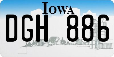 IA license plate DGH886