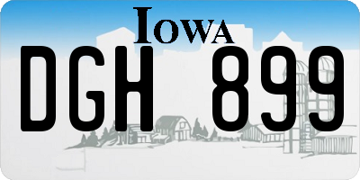 IA license plate DGH899