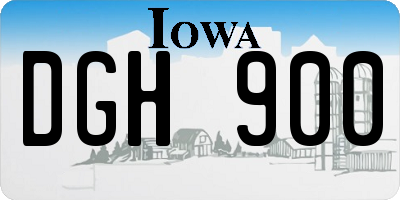 IA license plate DGH900