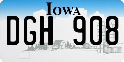 IA license plate DGH908
