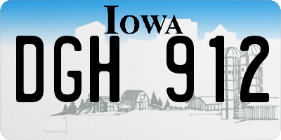 IA license plate DGH912