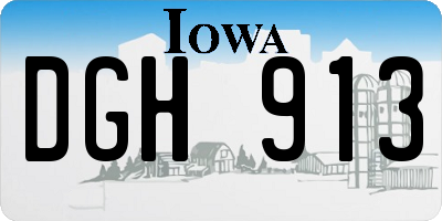 IA license plate DGH913