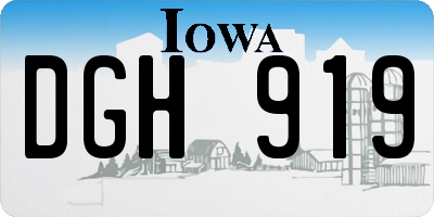 IA license plate DGH919