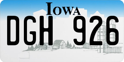 IA license plate DGH926