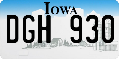 IA license plate DGH930