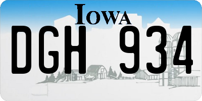 IA license plate DGH934